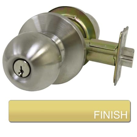 Tell Tell Pro Line, Grade 2 Entry Knob, ANSI Strike, 2-3/8 Backset, US3 Bright Brass Finish, Schlage C K2053-8-US3